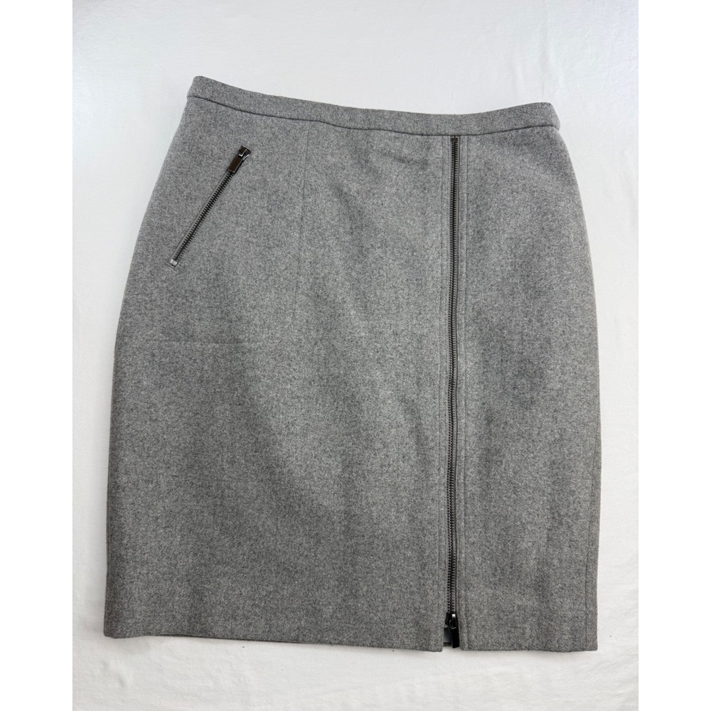 J.Crew Gray Wool Blend Asymmetrical Zip Pencil Skirt C8269 Size 6